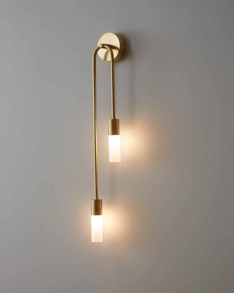 WOMO Black and Brass Modern Candelabra Wall Sconce-WM6096