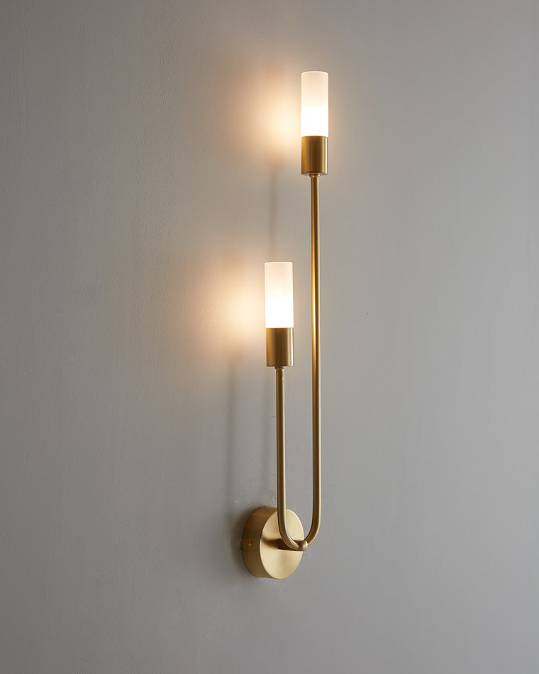 WOMO Black and Brass Modern Candelabra Wall Sconce-WM6096