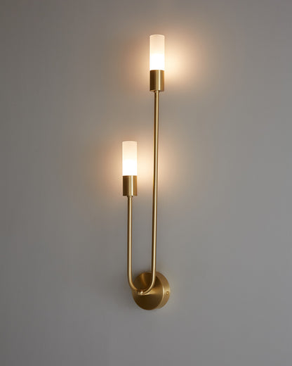 WOMO Black and Brass Modern Candelabra Wall Sconce-WM6096