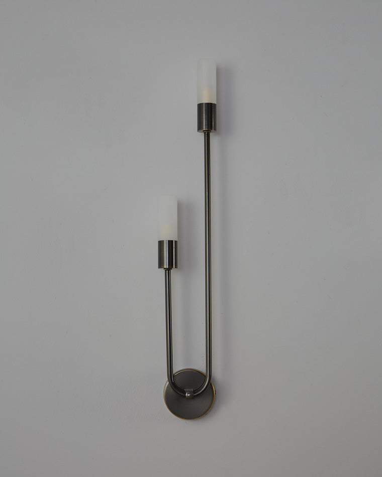 WOMO Black and Brass Modern Candelabra Wall Sconce-WM6096