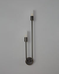 WOMO Black and Brass Modern Candelabra Wall Sconce-WM6096