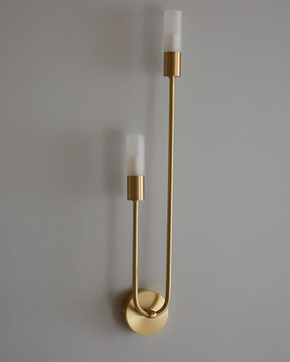 WOMO Black and Brass Modern Candelabra Wall Sconce-WM6096