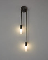 WOMO Black and Brass Modern Candelabra Wall Sconce-WM6096