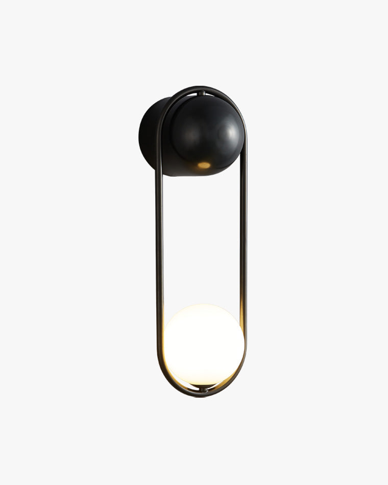 WOMO Milk Glass Globe Brass Wall Sconce-WM6098