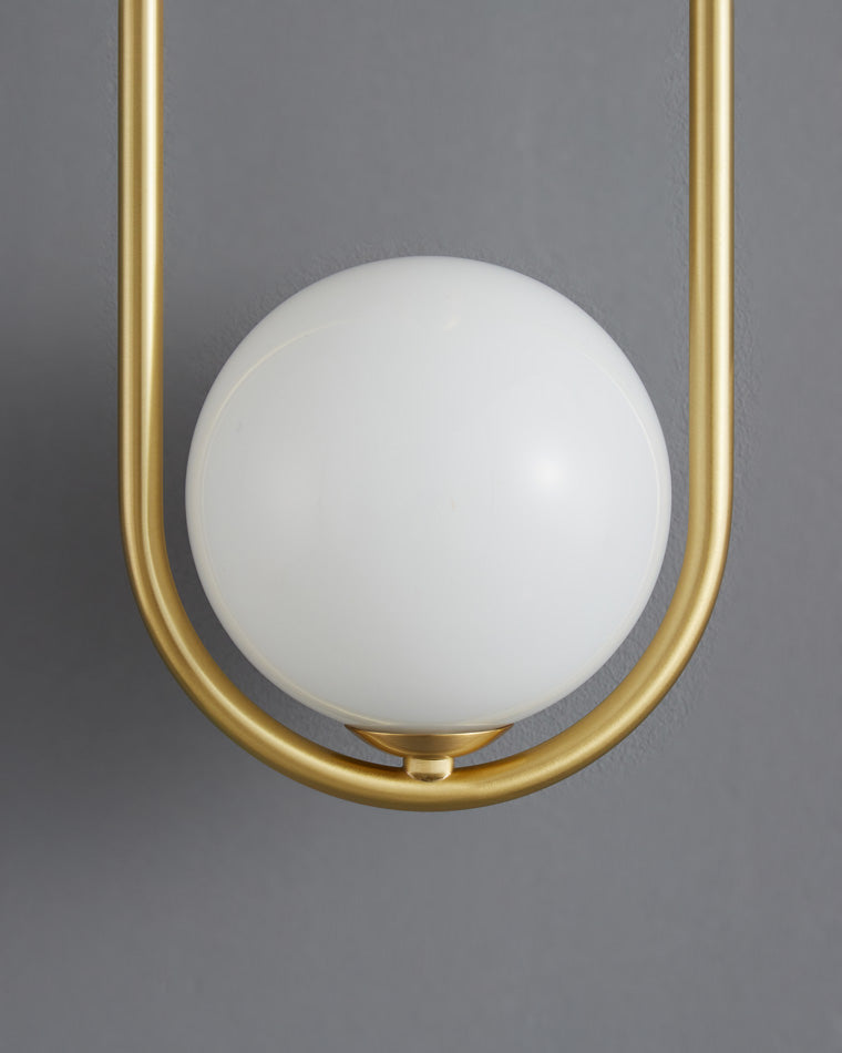 WOMO Milk Glass Globe Brass Wall Sconce-WM6098
