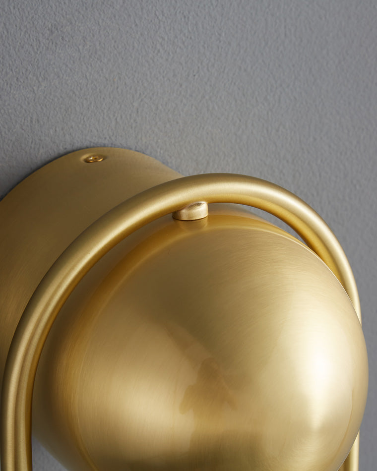 WOMO Milk Glass Globe Brass Wall Sconce-WM6098