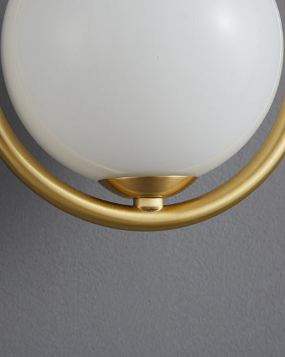 WOMO Milk Glass Globe Brass Wall Sconce-WM6098