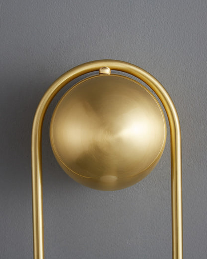 WOMO Milk Glass Globe Brass Wall Sconce-WM6098