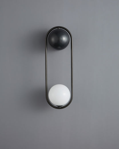 WOMO Milk Glass Globe Brass Wall Sconce-WM6098