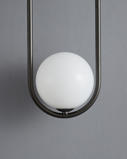 WOMO Milk Glass Globe Brass Wall Sconce-WM6098