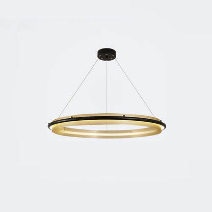 WOMO Black and Gold Ring LED Chandelier-WM2119