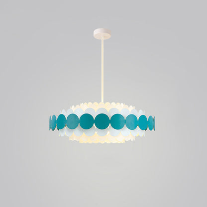 WOMO Black/Blue Round Chandelier-WM2140