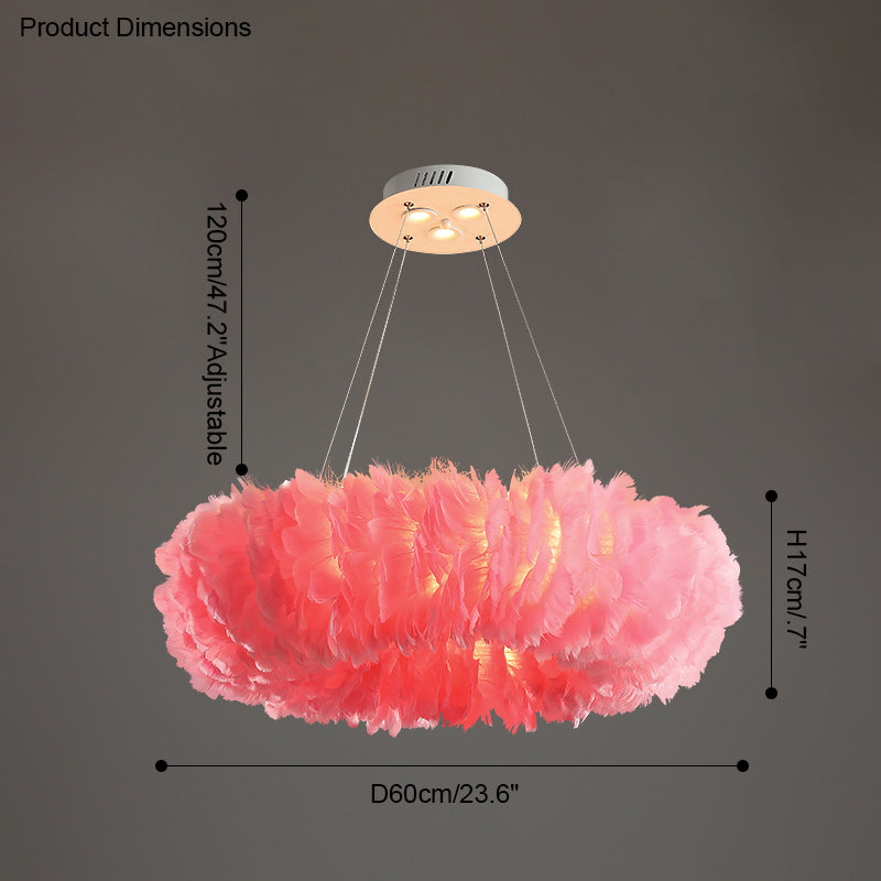 WOMO Feather Round Pendant Light-WM2060