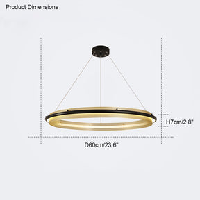 WOMO Black and Gold Ring LED Chandelier-WM2119