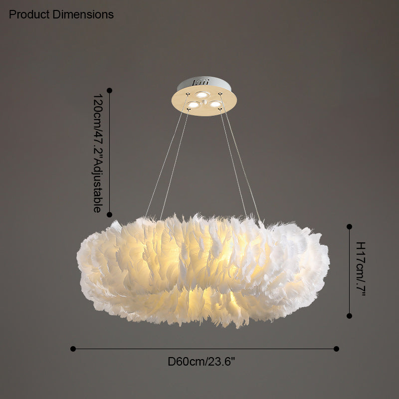 WOMO Feather Round Pendant Light-WM2060