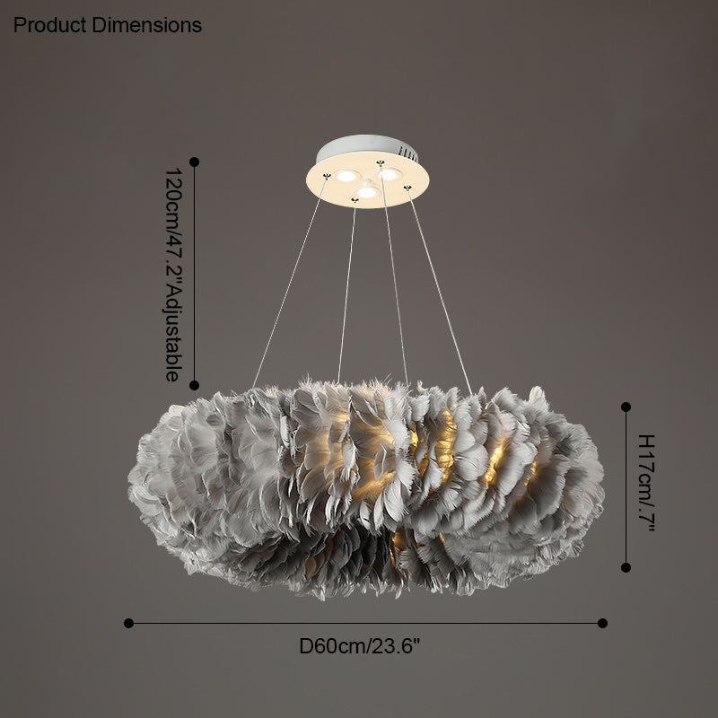WOMO Feather Round Pendant Light-WM2060