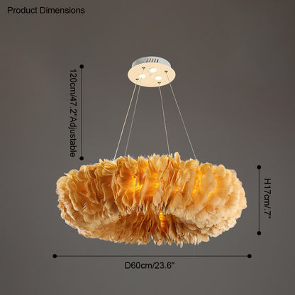 WOMO Feather Circular Pendant Light-WM2060