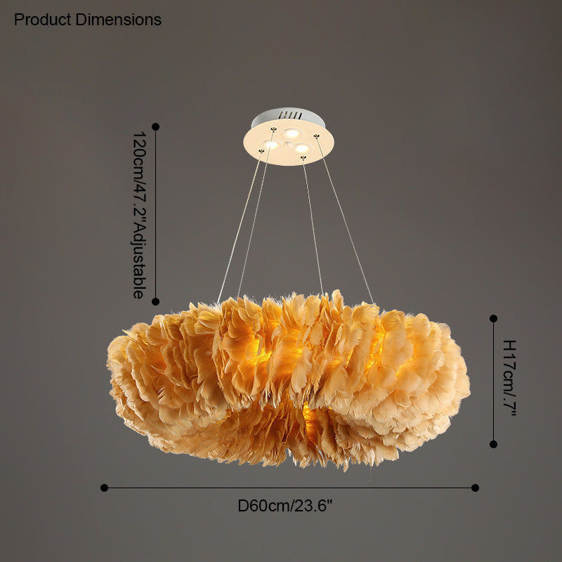 WOMO Feather Round Pendant Light-WM2060