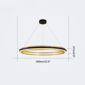 WOMO Black and Gold Ring LED Chandelier-WM2119