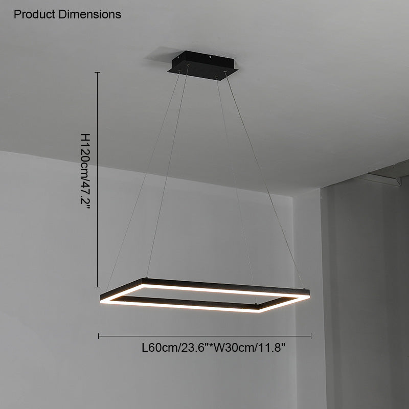 WOMO Tiered Rectangular LED Chandelier-WM2120