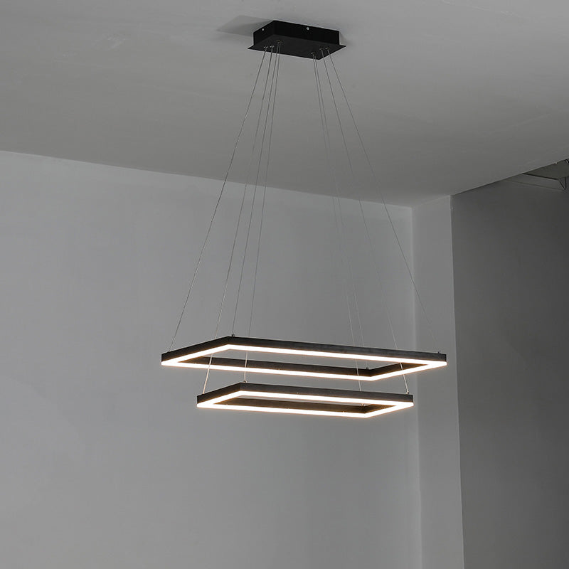 WOMO Tiered Rectangular LED Chandelier-WM2120