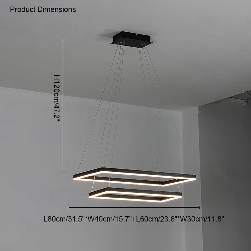 WOMO Tiered Rectangular LED Chandelier-WM2120
