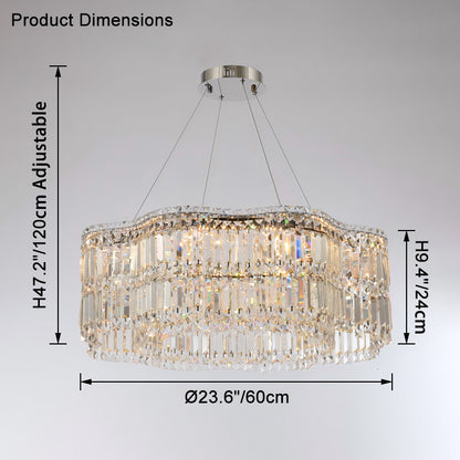 WOMO Flower Chrome Crystal Chandelier-WM2405