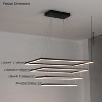 WOMO Tiered Rectangular LED Chandelier-WM2120