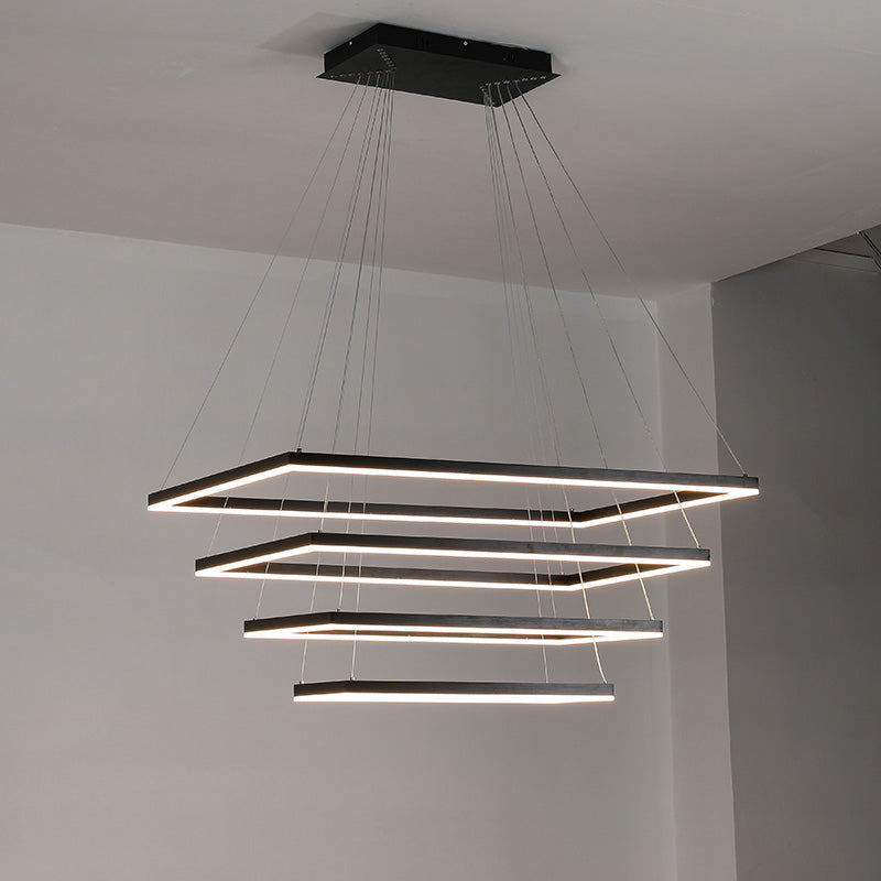 WOMO Tiered Rectangular LED Chandelier-WM2120