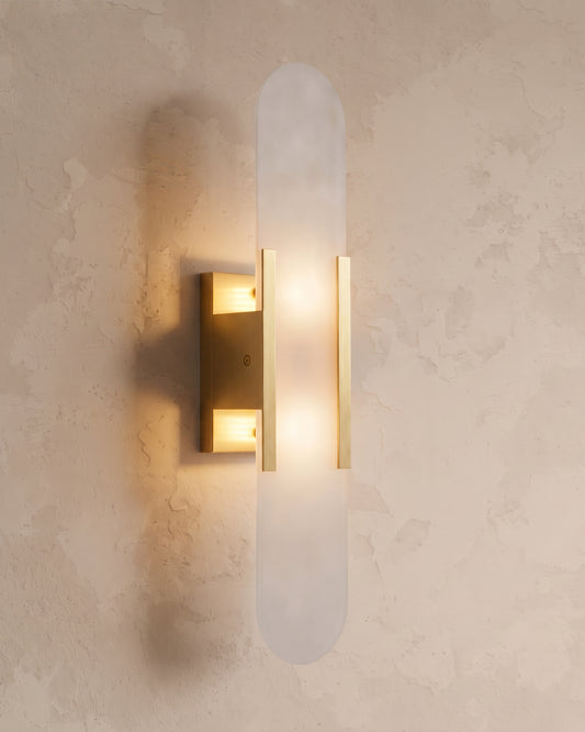 WOMO Oval Alabaster Wall Sconce-WM6107