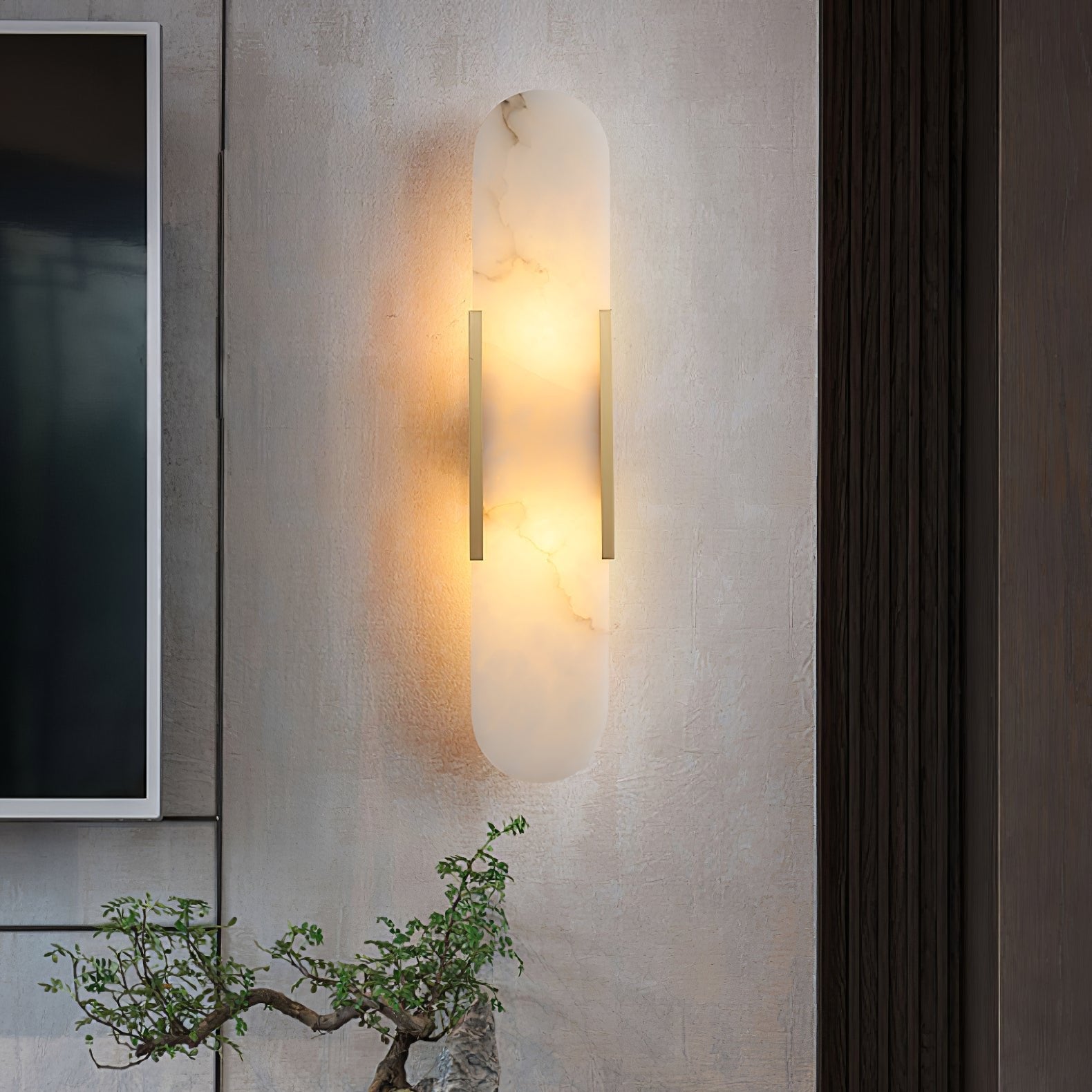 WOMO Oval Alabaster Wall Sconce-WM6107