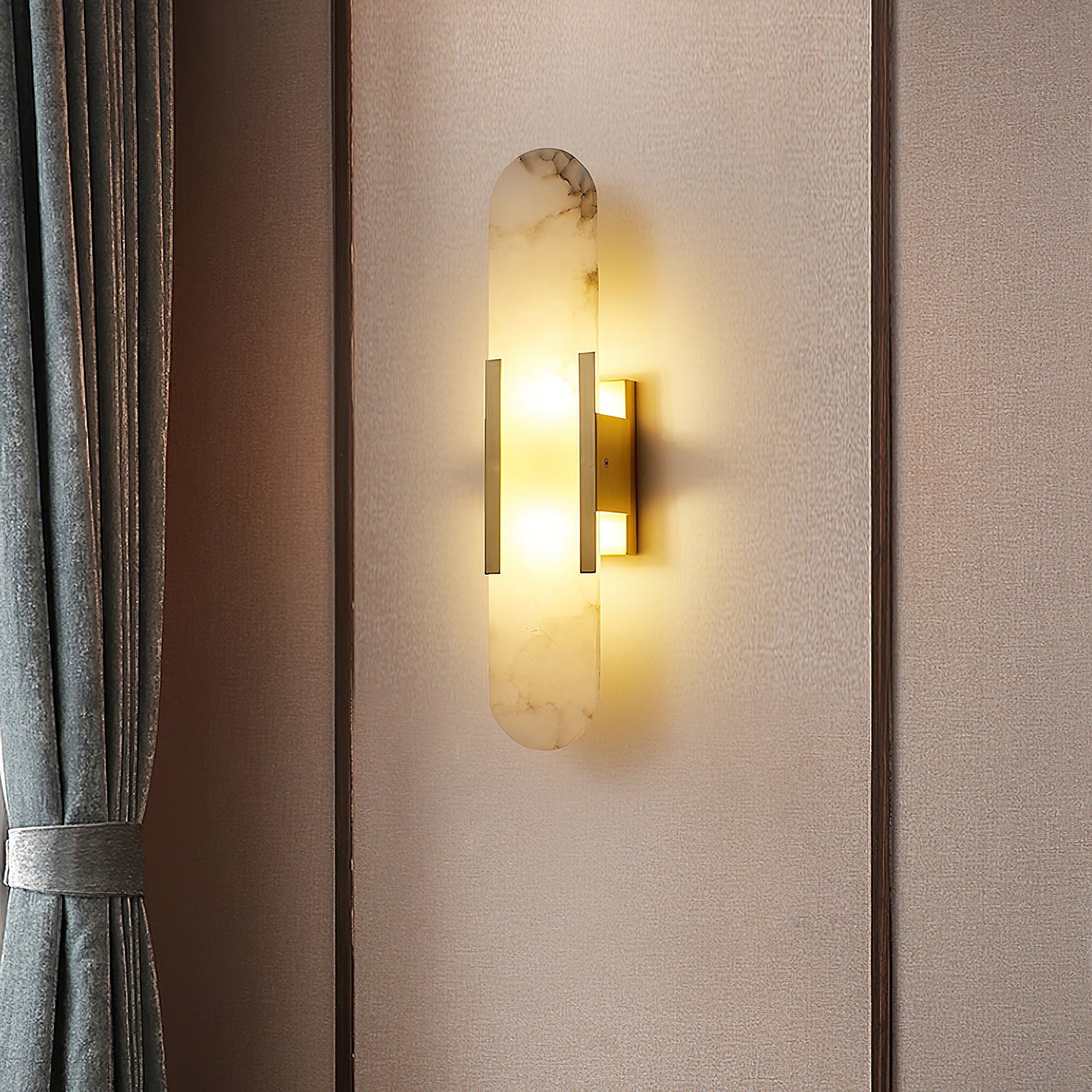 WOMO Oval Alabaster Wall Sconce-WM6107