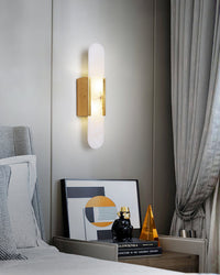 WOMO Oval Alabaster Wall Sconce-WM6107