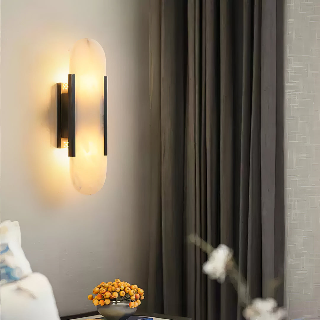 WOMO Oval Alabaster Wall Sconce-WM6107