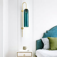 WOMO Colored Glass Cylinder Arched Wall Sconce-WM6109