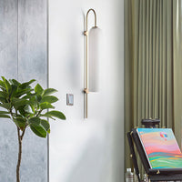 WOMO Colored Glass Cylinder Arched Wall Sconce-WM6109