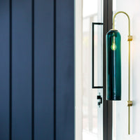WOMO Colored Glass Cylinder Arched Wall Sconce-WM6109
