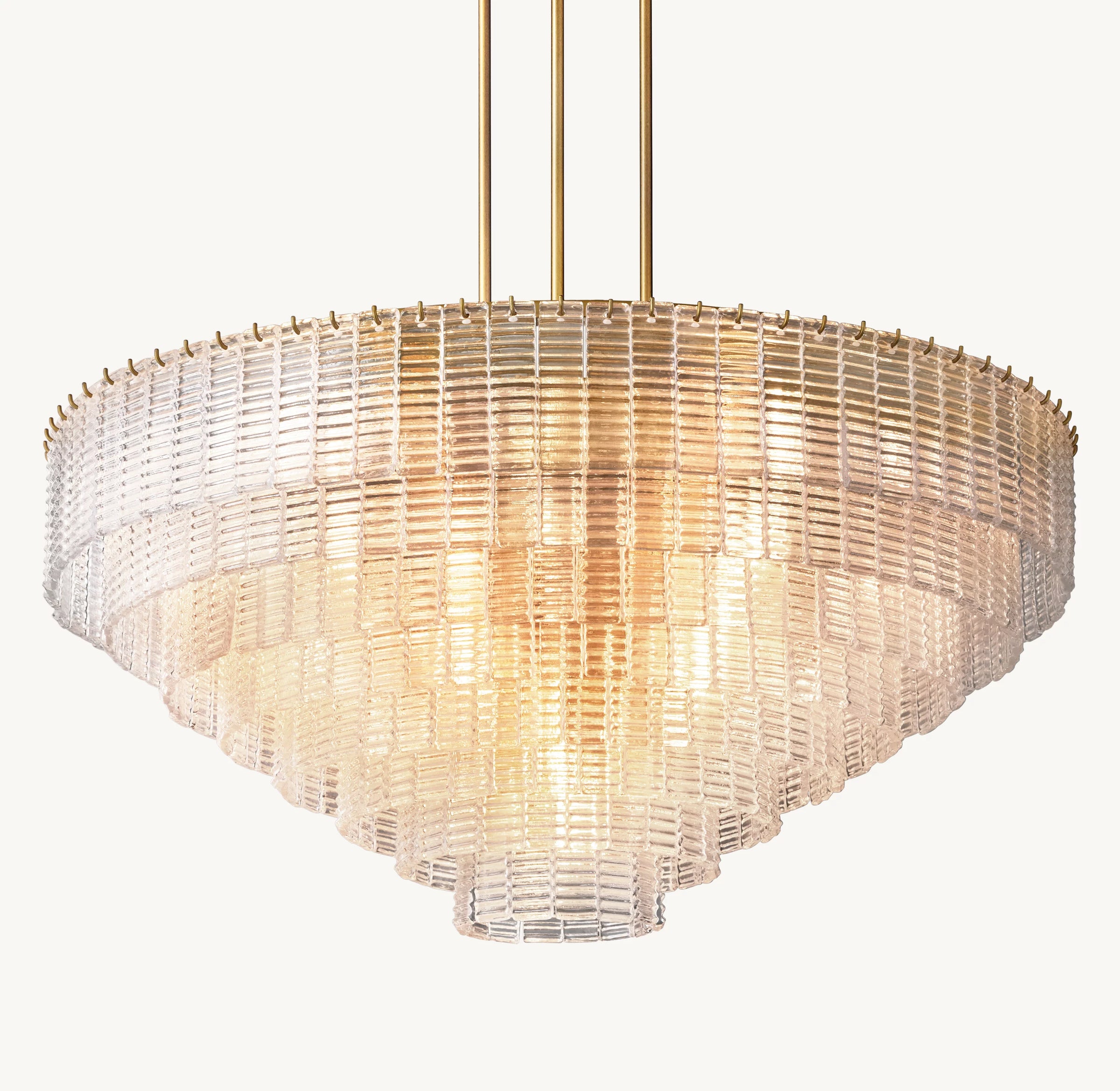 WOMO Ribbed Clear Glass Tiered Chandelier - Sirene