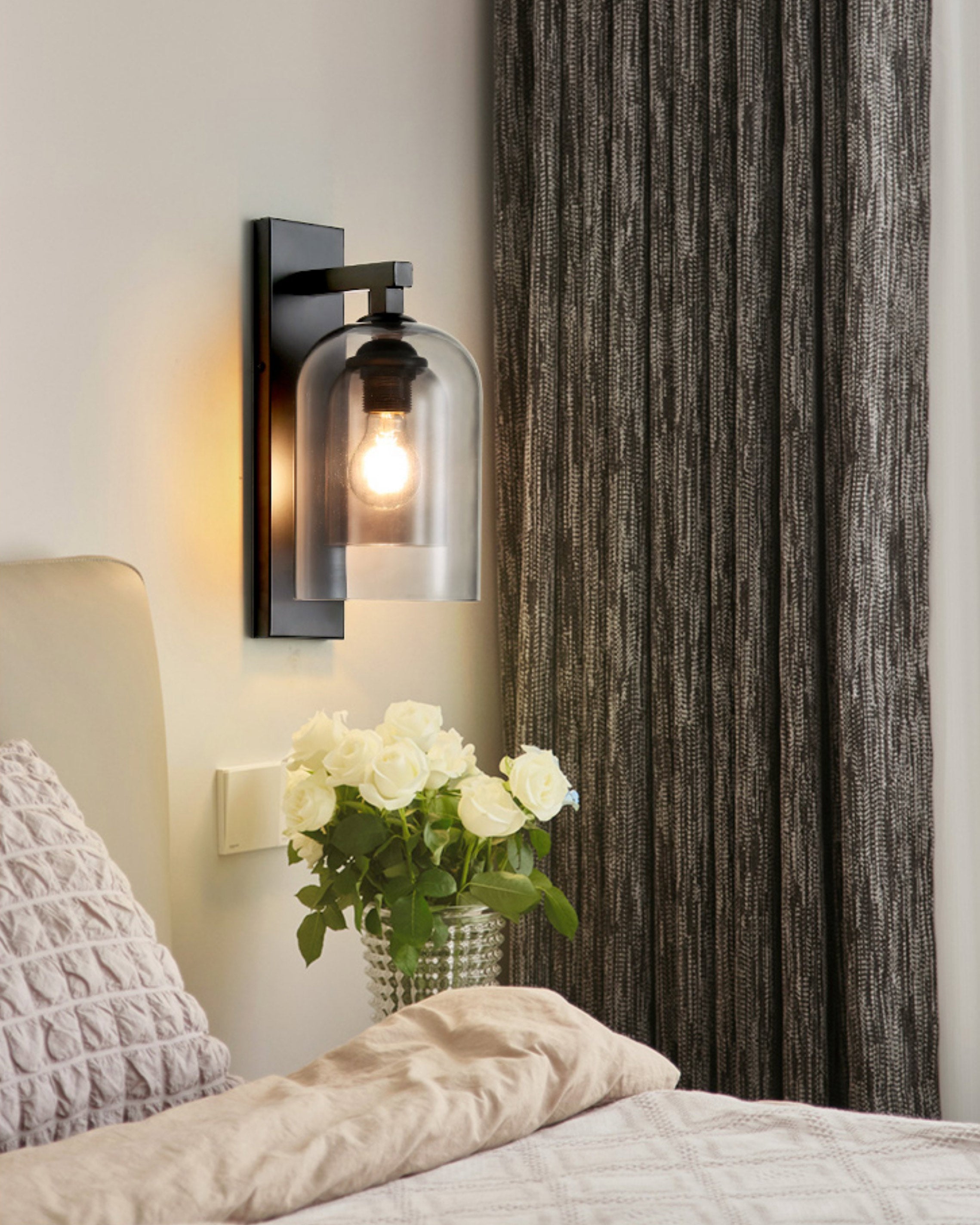 WOMO Bell Black Wall Sconce-WM6110