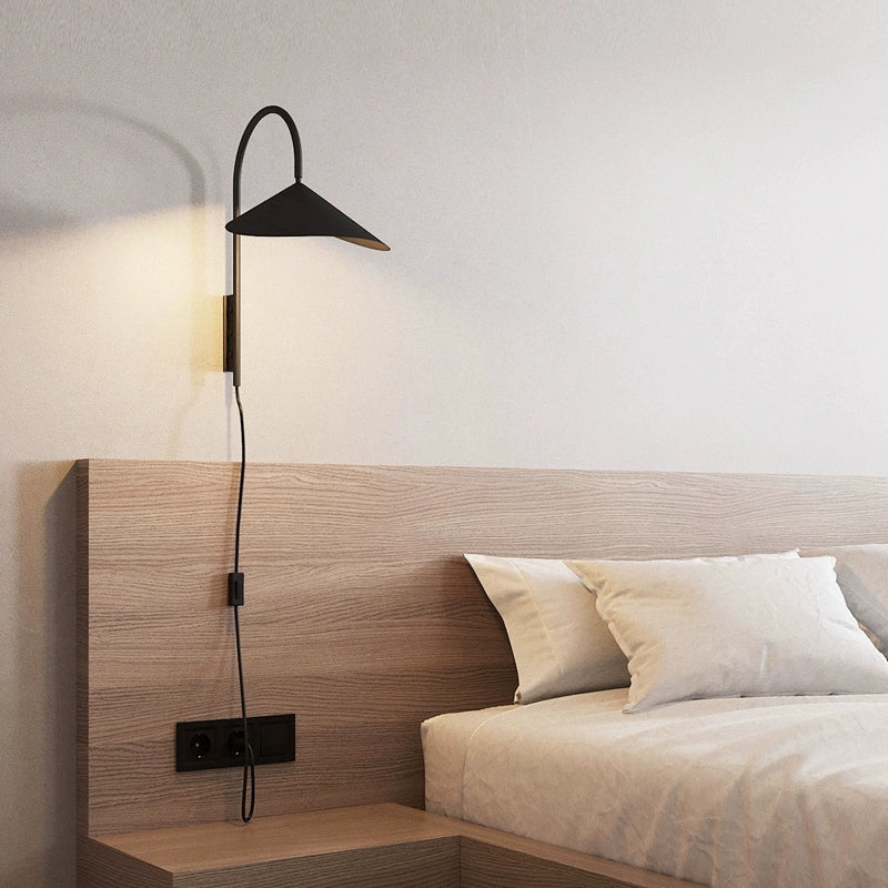 WOMO Swivel Arched Wall Sconce with Plugs and Shade-WM6119