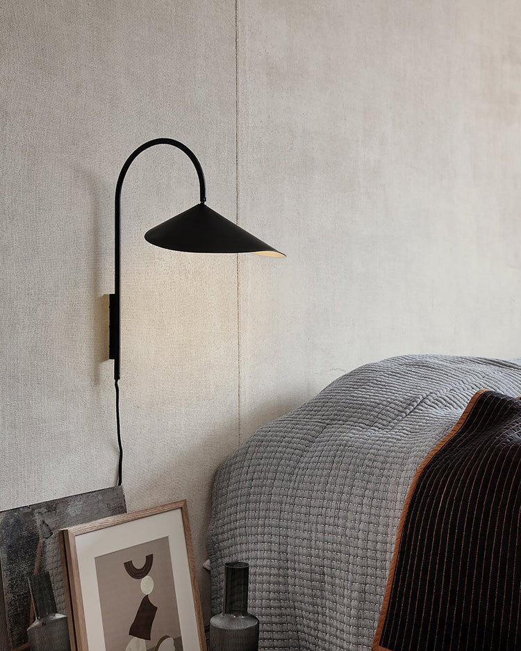 WOMO Swivel Arched Wall Sconce with Plugs and Shade-WM6119