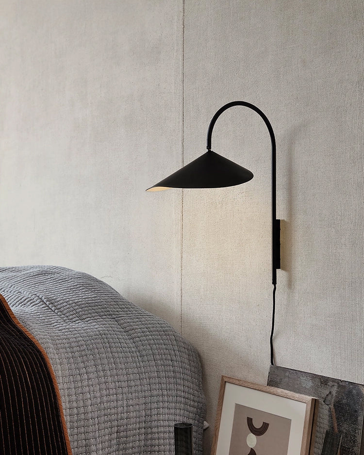 WOMO Swivel Arched Wall Sconce with Plugs and Shade-WM6119