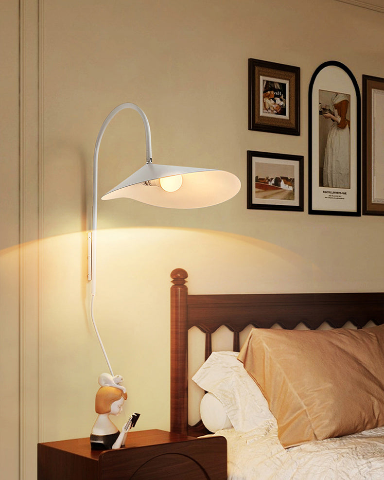 WOMO Swivel Arched Wall Sconce with Plugs and Shade-WM6119