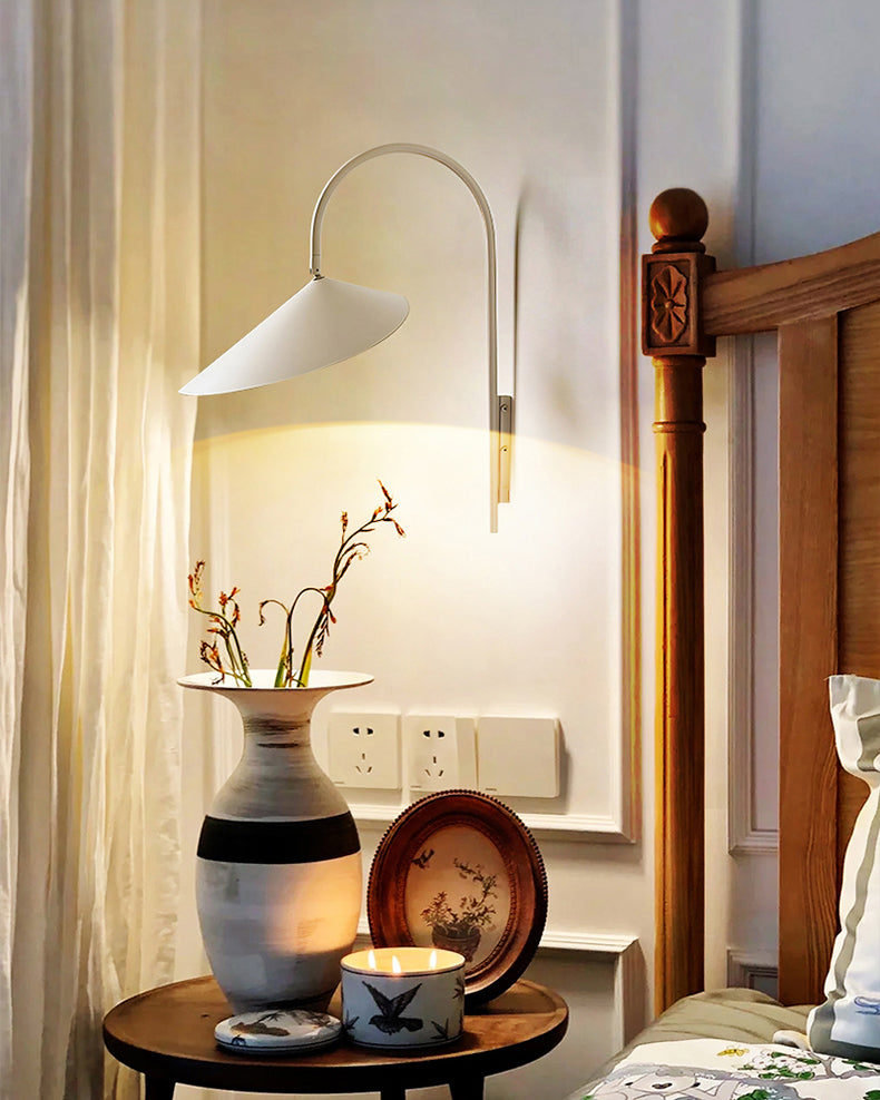 WOMO Swivel Arched Wall Sconce with Plugs and Shade-WM6119