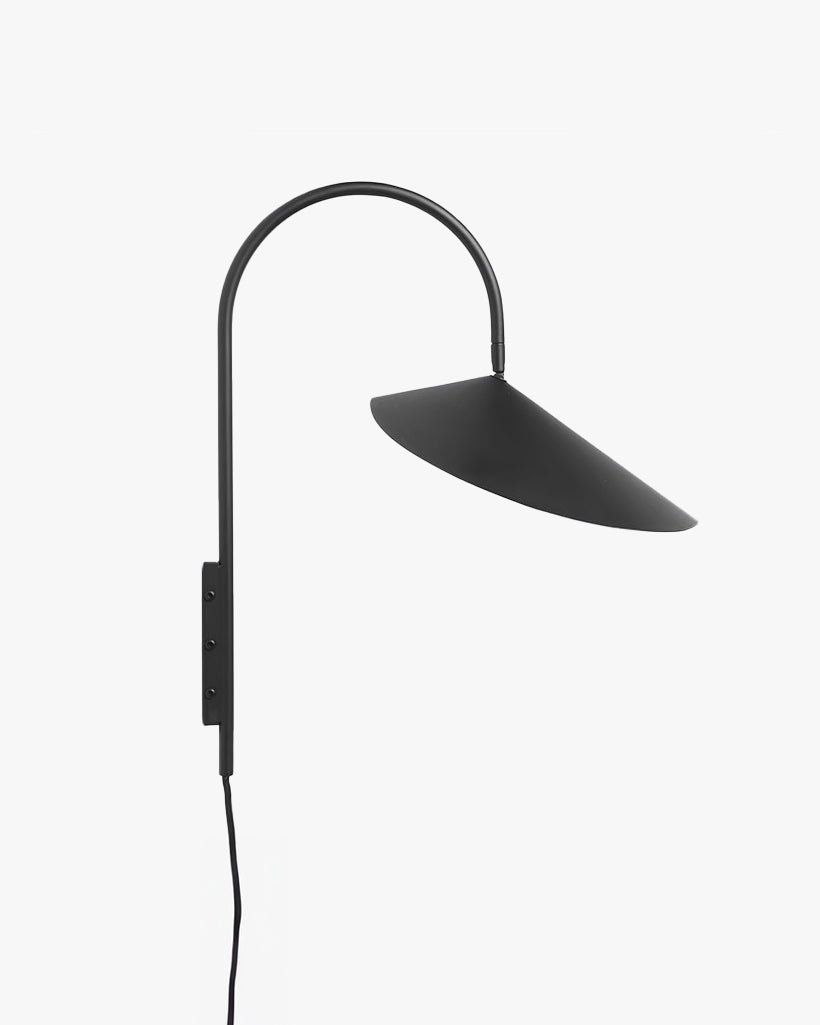 WOMO Swivel Arched Wall Sconce with Plugs and Shade-WM6119