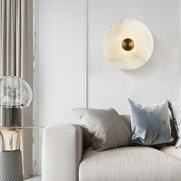 WOMO Art Deco Disc Alabaster Wall Sconce-WM6128