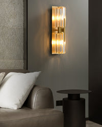 WOMO Crystal Prism Hurricane Double Wall Sconce-WM6132