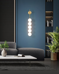 WOMO White Glass Globe Tall Wall Sconce-WM6141