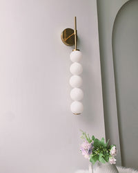 WOMO White Glass Globe Tall Wall Sconce-WM6141