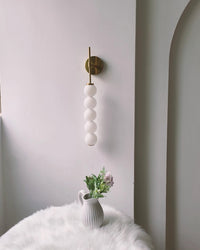 WOMO White Glass Globe Tall Wall Sconce-WM6141